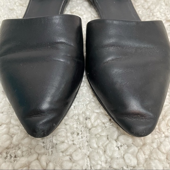 VINCE Nina Black Leather D’orsay Skimmer Flats Slip Ons 9.5 - Picture 3 of 8